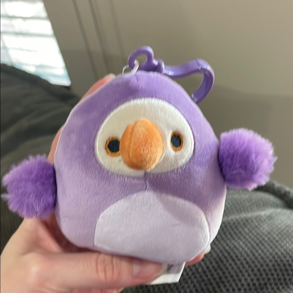 Squishmallows Neha DoDo Bird clip plush - Purple and Orange